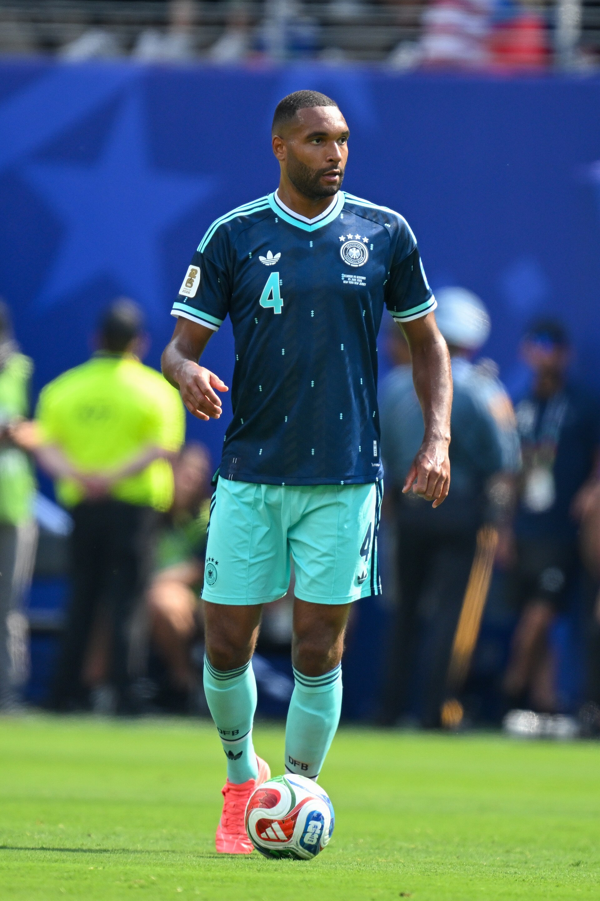 EAST RUTHERFORD, UNITED STATES - June 25: Jonathan Tah #4 of Germany during the FIFA World Cup 2026 Group E match between Ecuador and Germany on June 25, 2026 MetLife Stadium, East