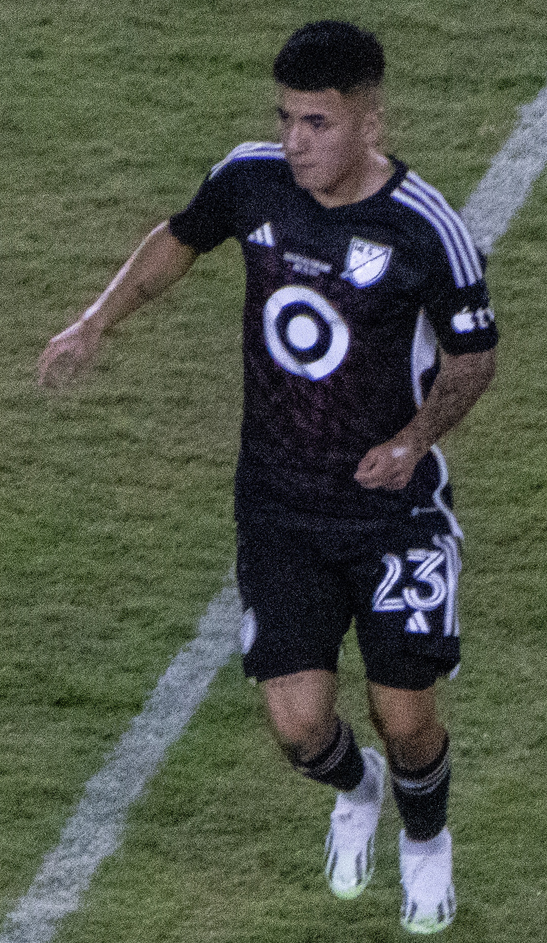 Thiago Almada (left) and an Arsenal player during the 2023 MLS All-Star Game.