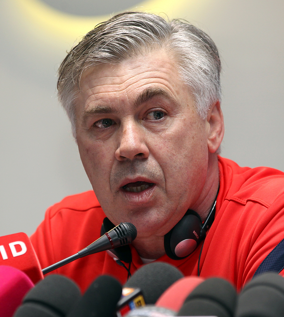 Paris St. Germain coach Carlo Ancelotti attends a Press conference in Doha.