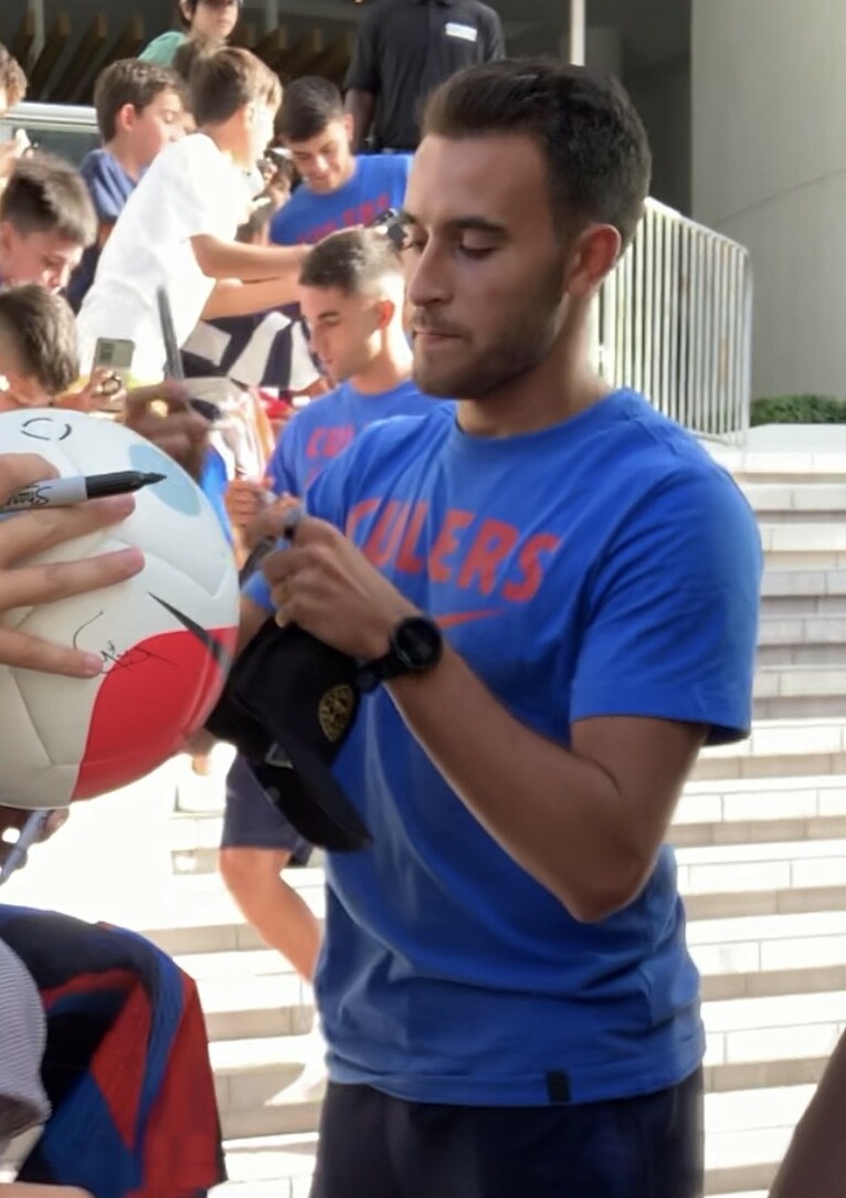 FC Barcelona player Eric Garcia with fans ahead of the club's friendly against Inter Miami CF. 18 July 2022. Screenshot of my own video