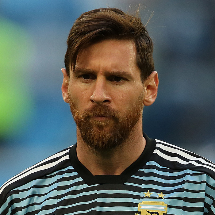 Argentine footballer Lionel Messi on 26 June 2018, ahead of the 2018 FIFA World Cup group stage match against Nigeria.