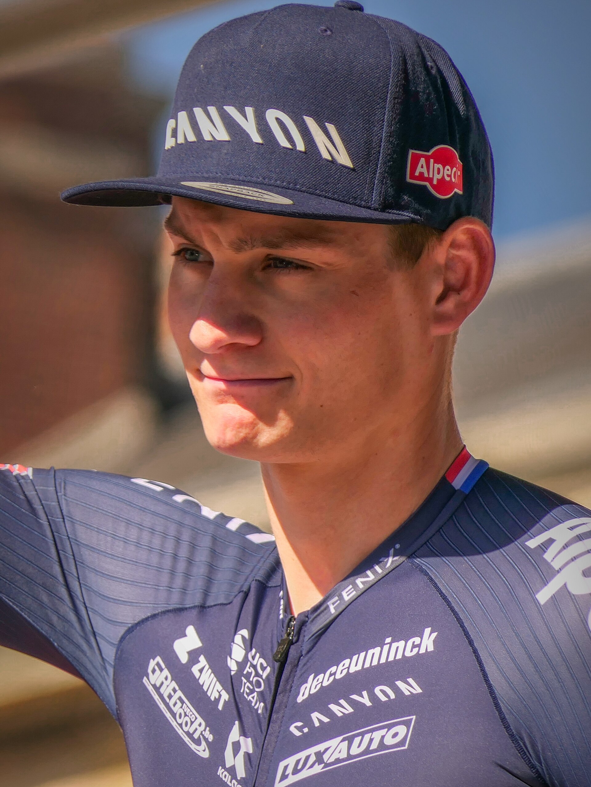 Mathieu van der Poel during the teams presentation - Paris-Roubaix (2022). Compiègne.