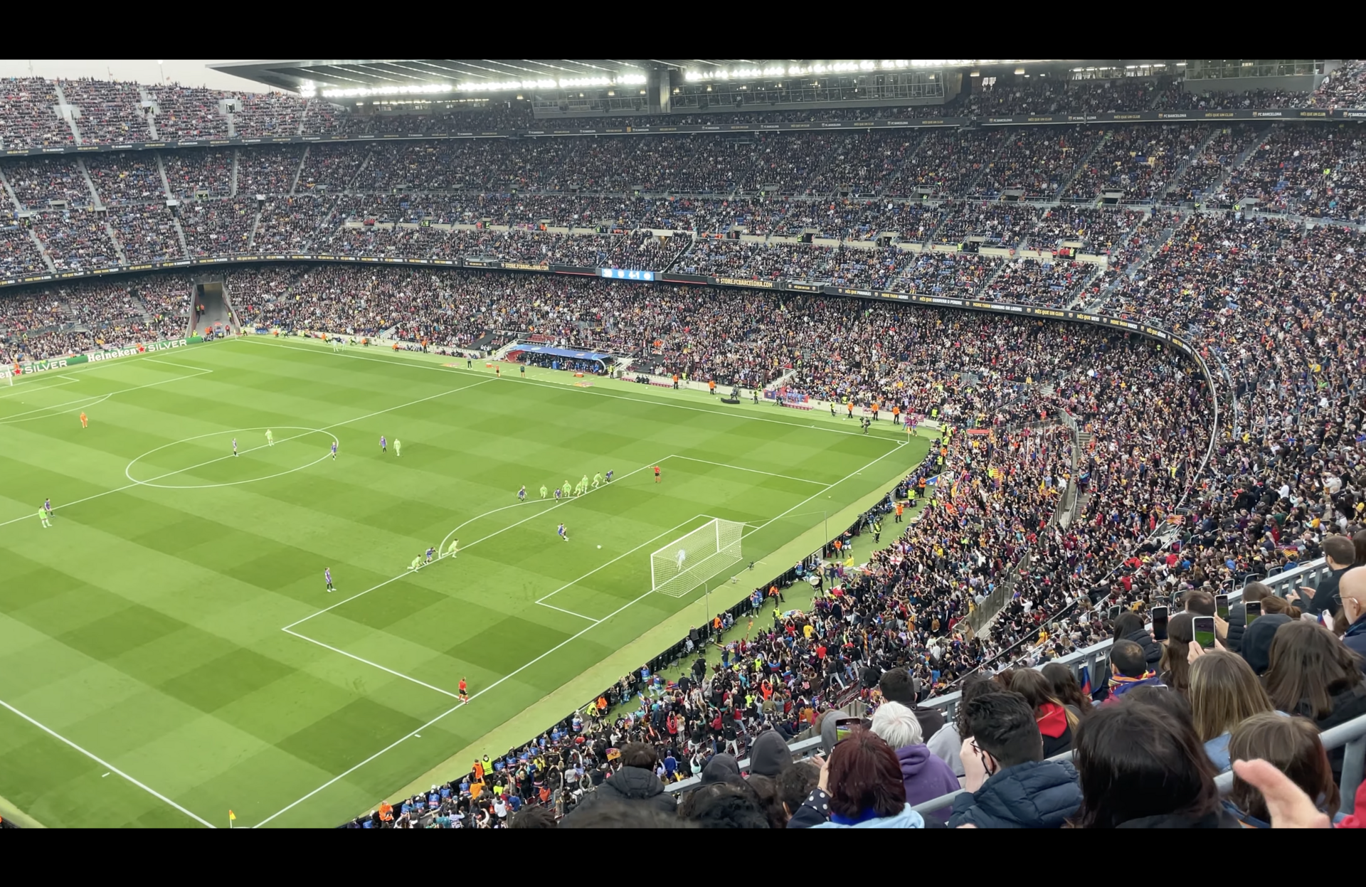 Alexia Putellas scoring an 85th minute penalty to take Barcelona femení 5-1 up against VfL Wolfsburg in the UEFA Women's Champions League on 22 April 2022 at Camp Nou, the last goa