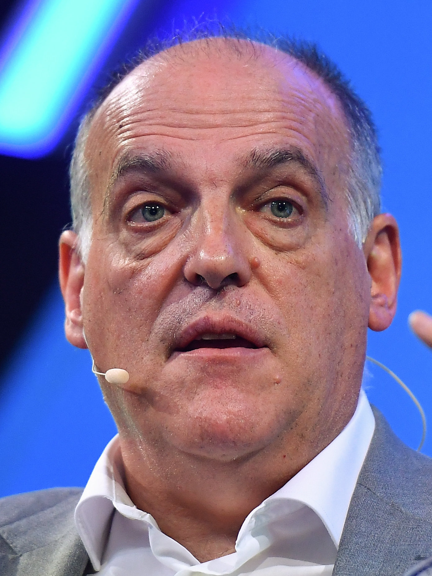 5 November 2019; Javier Tebas, President, La Liga, on SportsTrade stage during the opening day of Web Summit 2019 at the Altice Arena in Lisbon, Portugal. Photo by Piaras Ó Mídheac